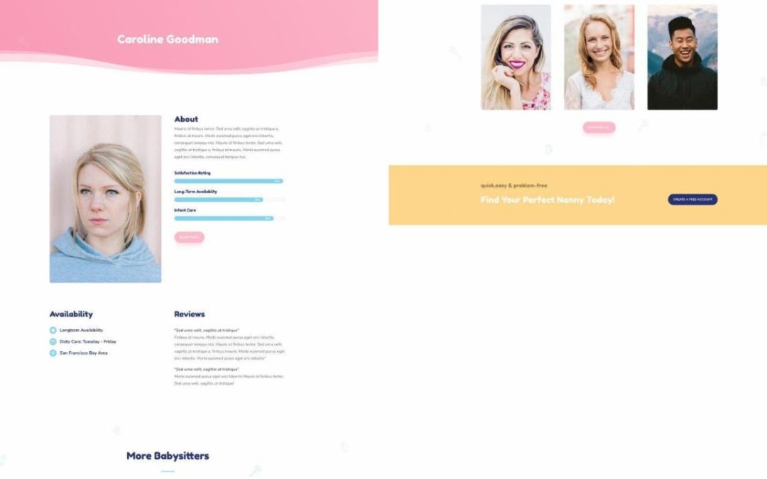 ET – Babysitter Profile Page