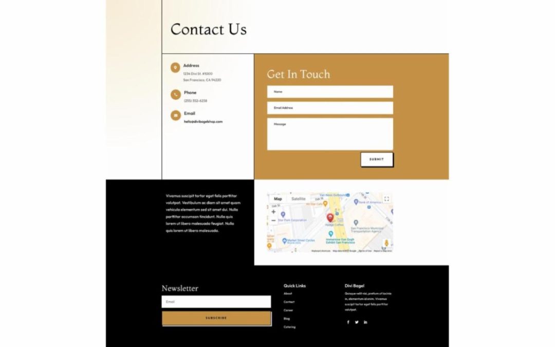 ET – Bagel Shop Contact Page