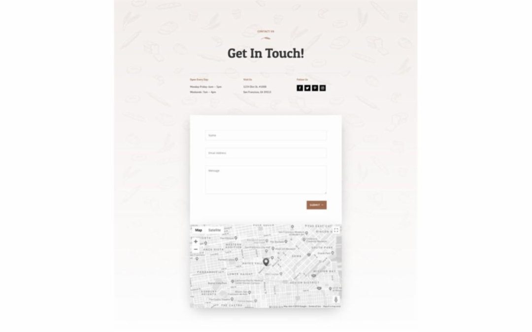 ET – Bakery Contact Page