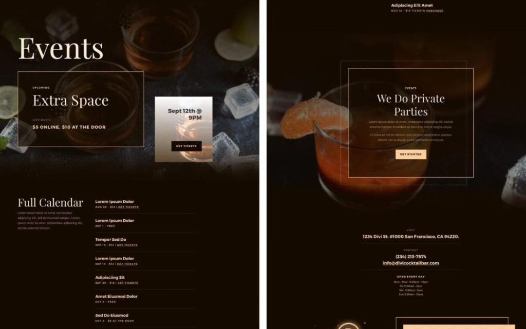 ET – Bar Events Page