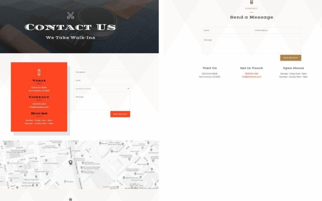 ET – Barber Shop Contact Page