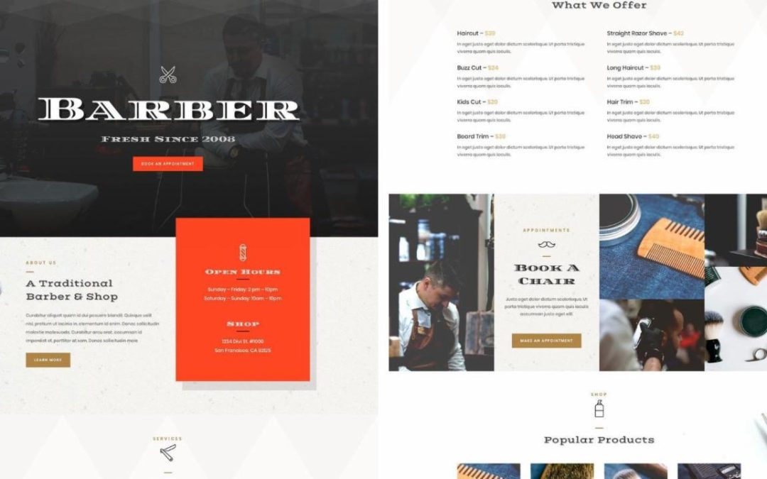 ET – Barber Shop Landing Page