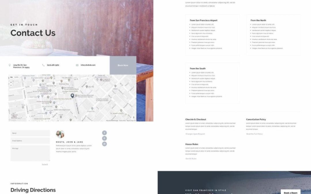 ET – Bed And Breakfast Contact Page