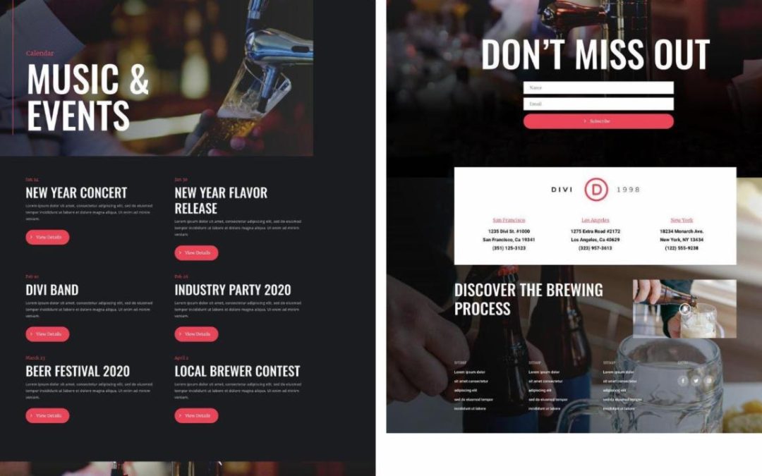 ET – Brewery Events Page