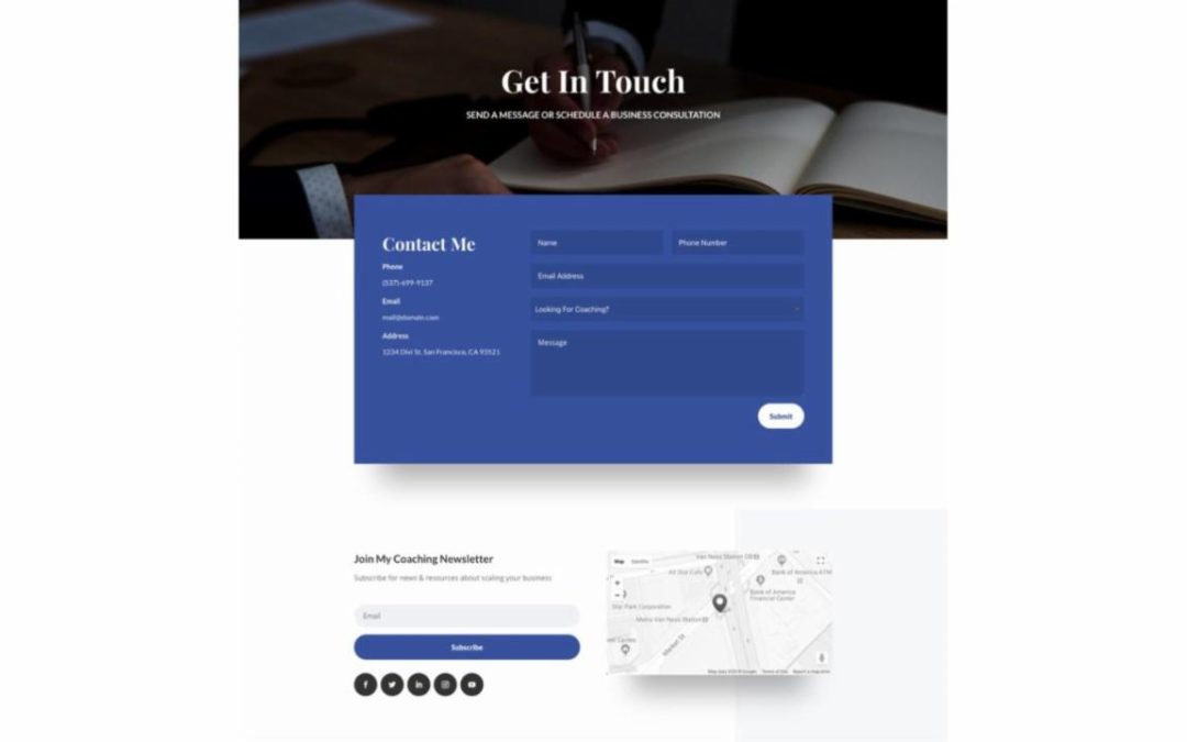 ET – Business Coach Contact Page