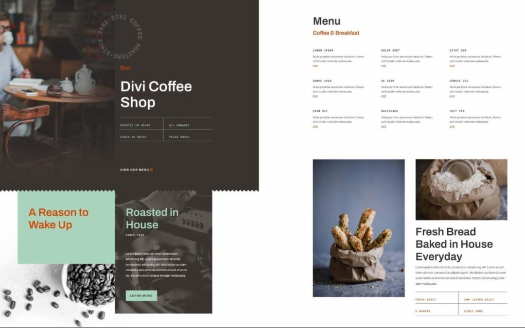 ET – Cafe Landing Page