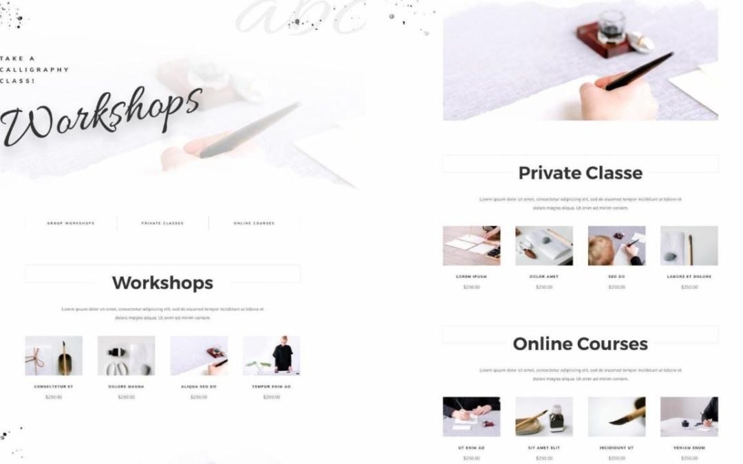 ET – Calligrapher Classes Page