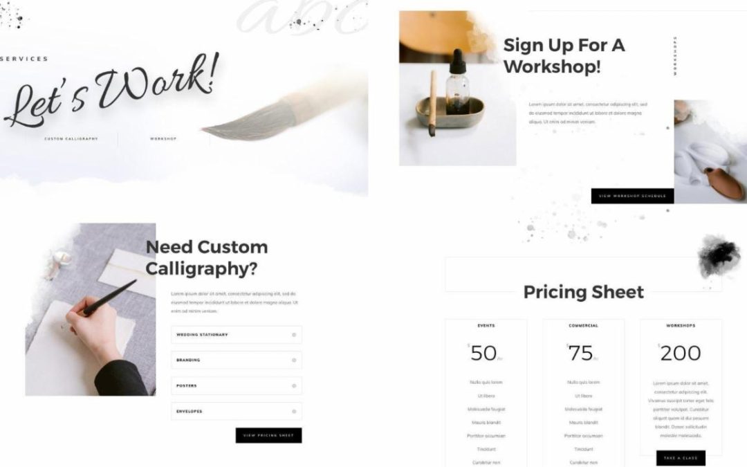ET – Calligrapher Services Page