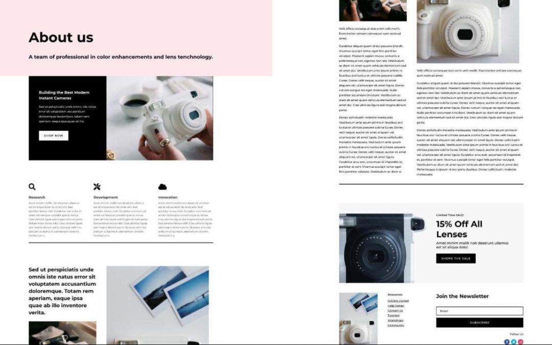 ET – Camera Product About Page