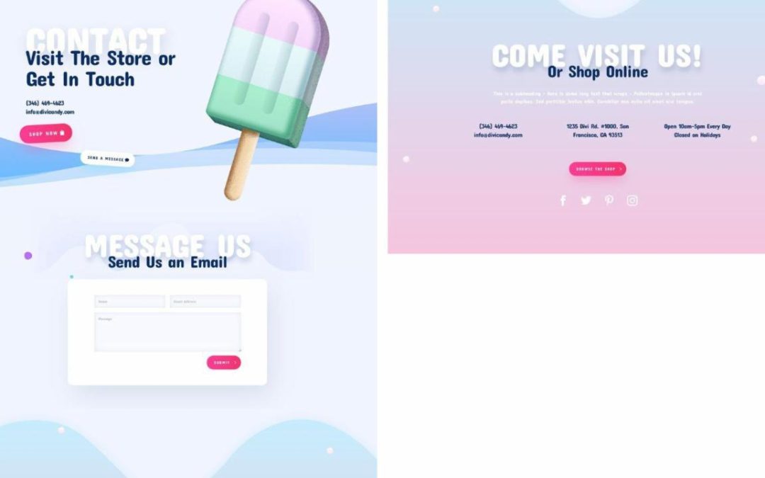 ET – Candy Shop Contact Page