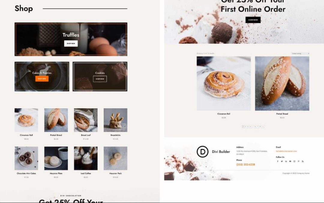 ET – Chocolatier Shop Page