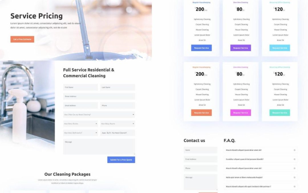 ET – Cleaning Company Pricing Page