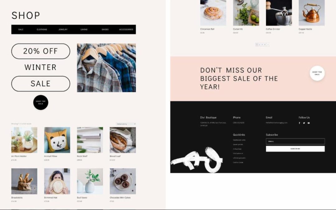 ET – Clothing Store Shop Page