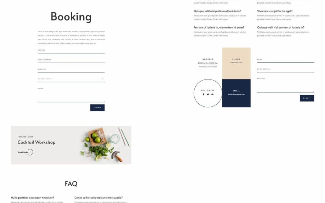 ET – Cooking School Booking Page