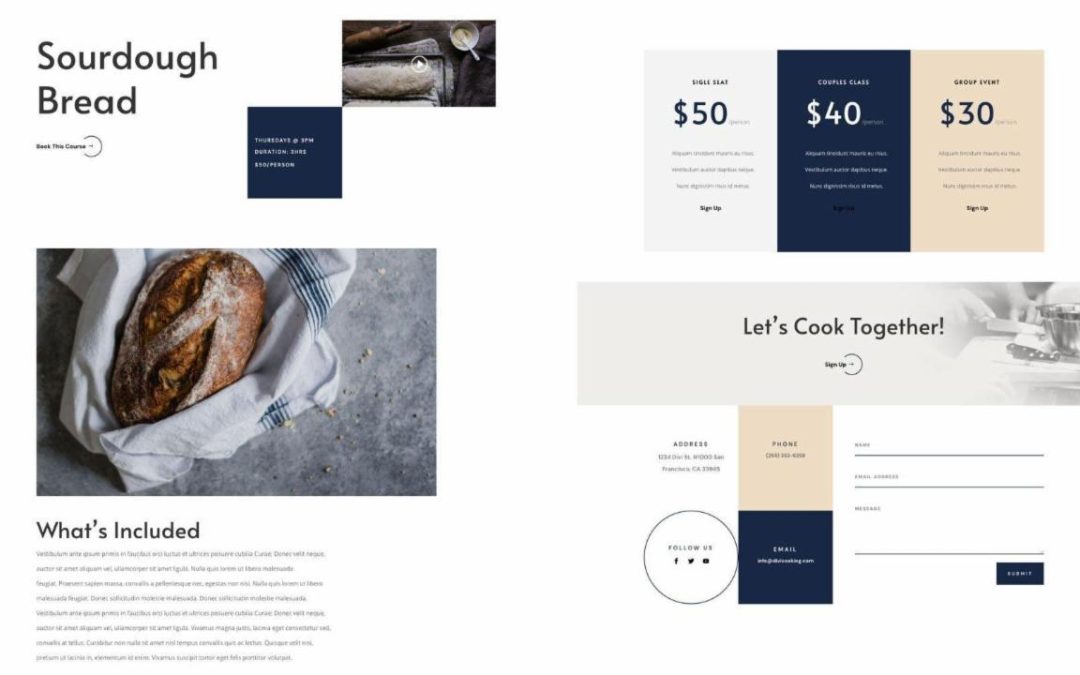 ET – Cooking School Class Page