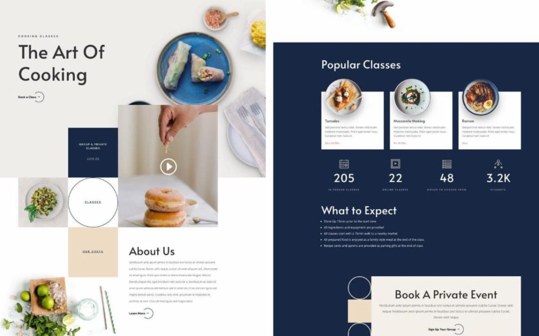 ET – Cooking School Landing Page