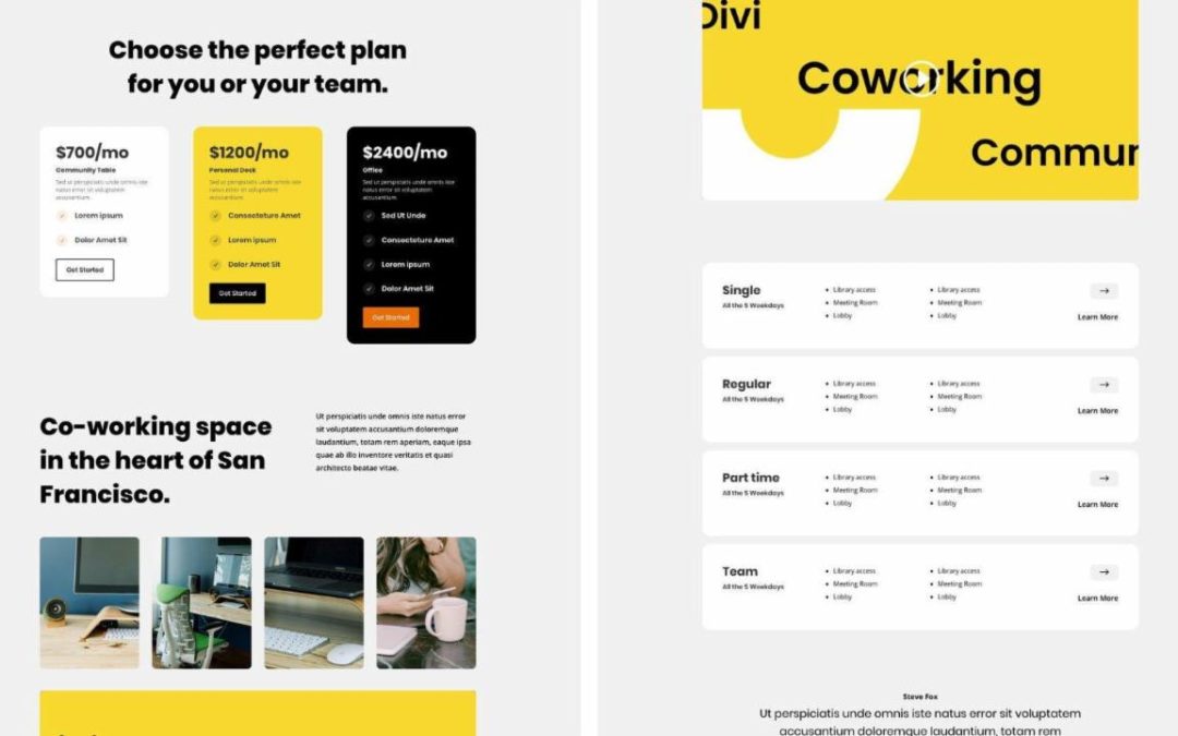 ET – Coworking Space Pricing Page