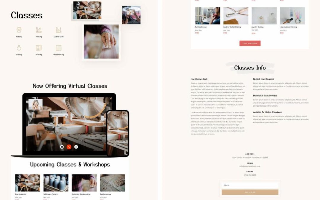 ET – Craft School Classes Page
