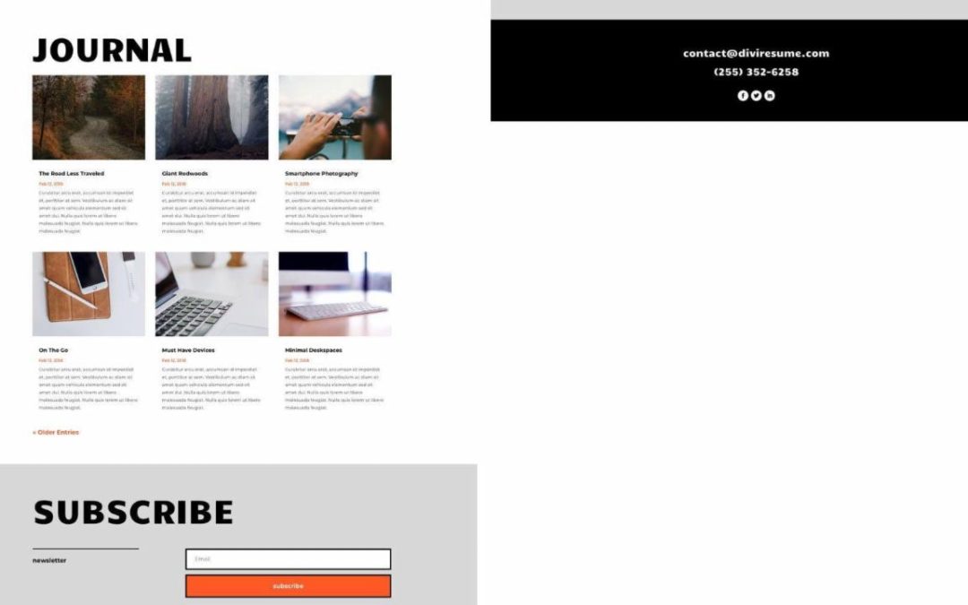 ET – Creative CV Blog Page