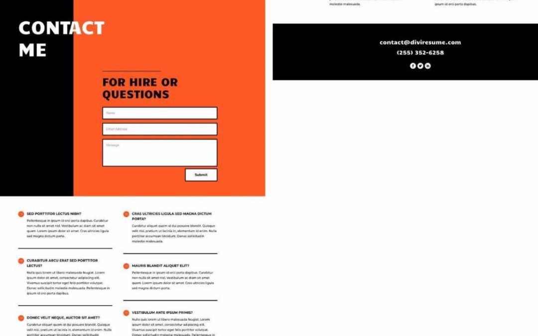 ET – Creative CV Contact Page