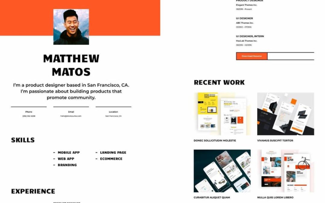 ET – Creative CV Home Page