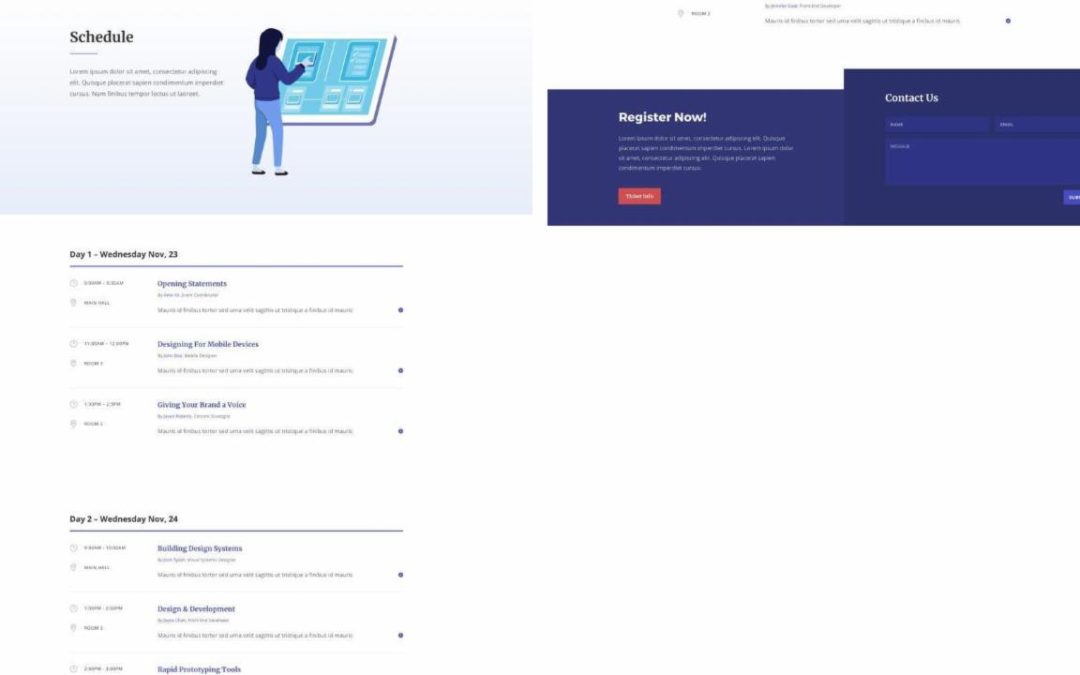 ET – Design Conference Schedule Page