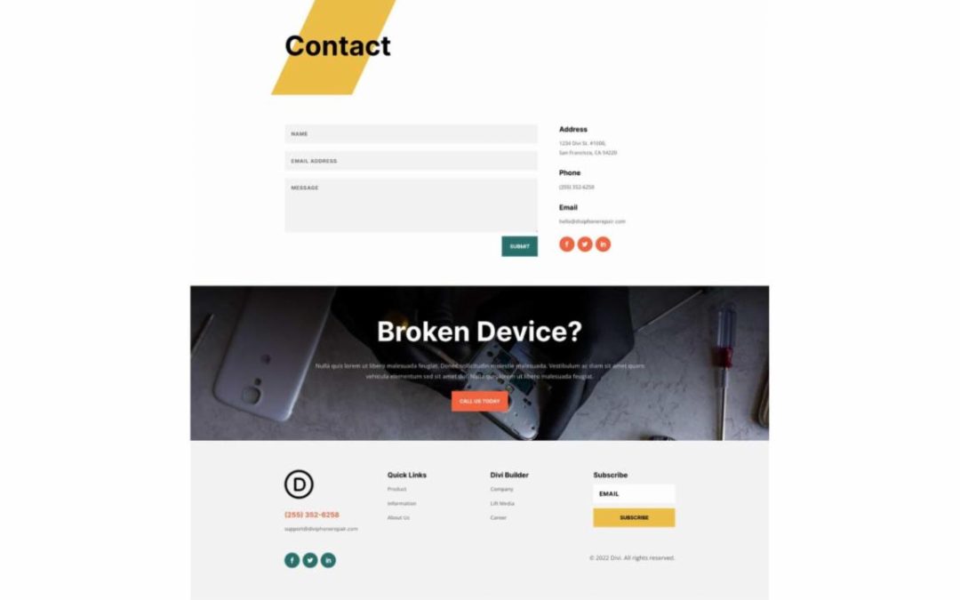 ET – Device Repair Contact Page