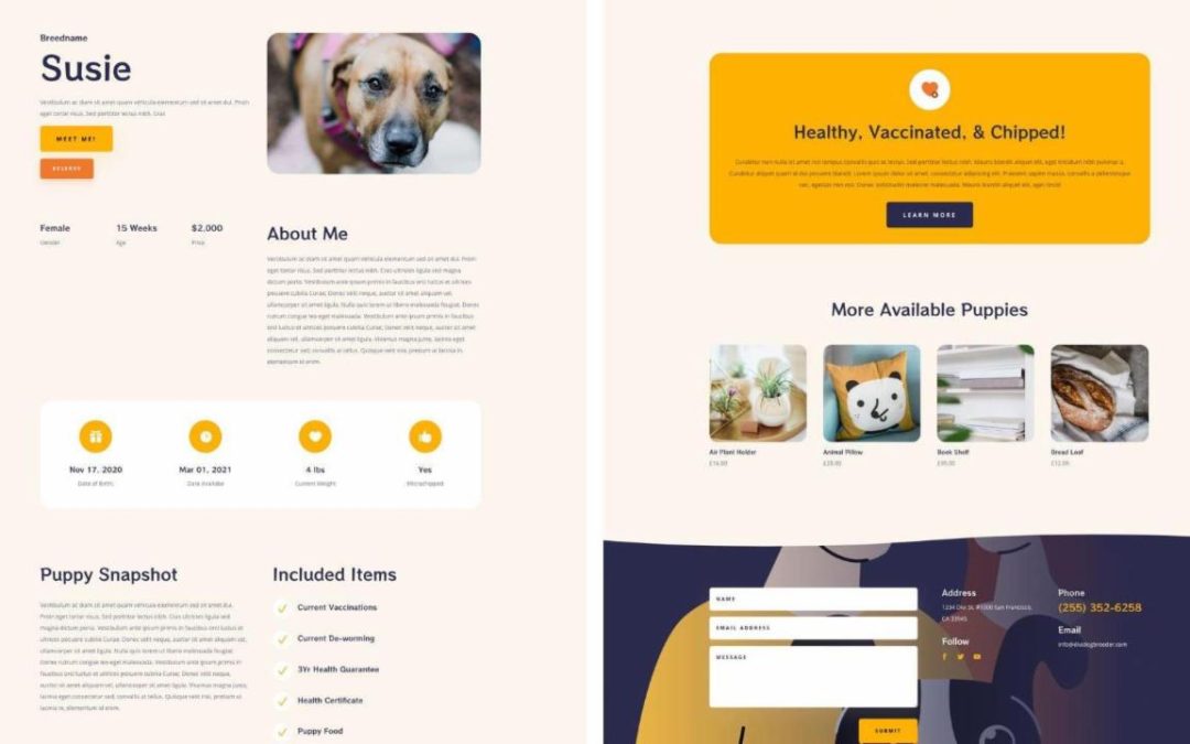 ET – Dog Breeder Product Page