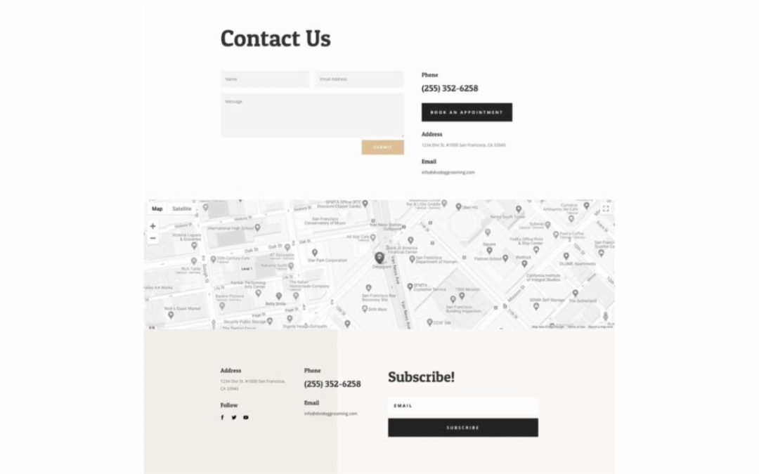 ET – Dog Grooming Contact Page