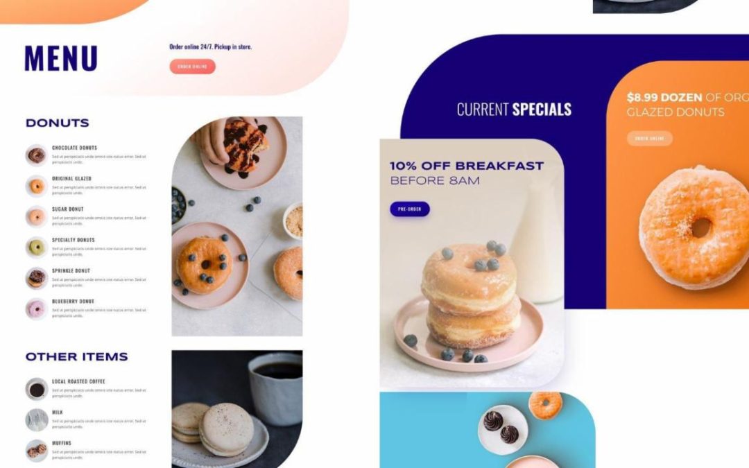 ET – Donut Shop Menu Page