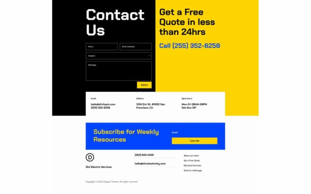 ET – Electrical Services Contact Page