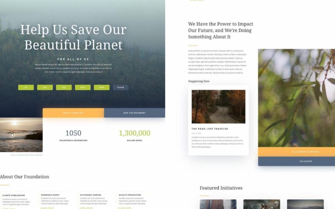 ET – Environmental Nonprofit Landing Page