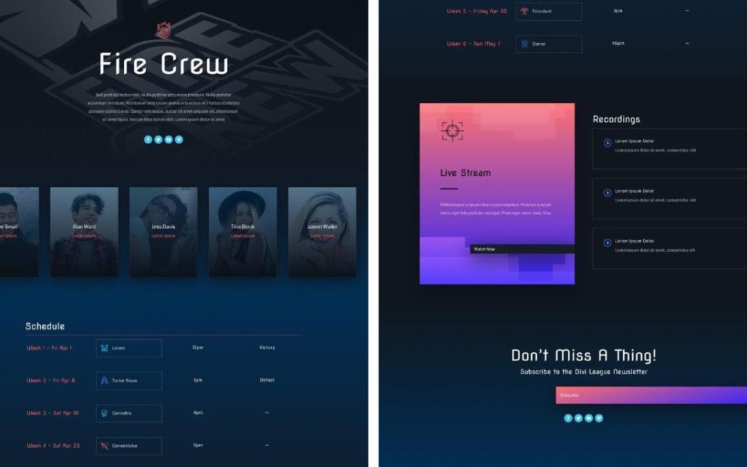 ET – Esports Team Page