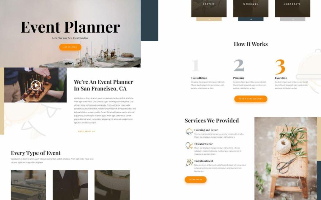 ET – Event Planner Landing Page