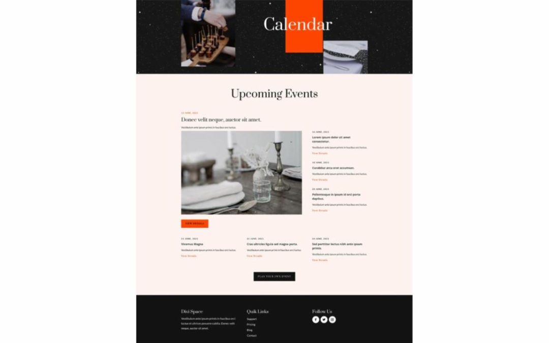 ET – Event Venue Events Page
