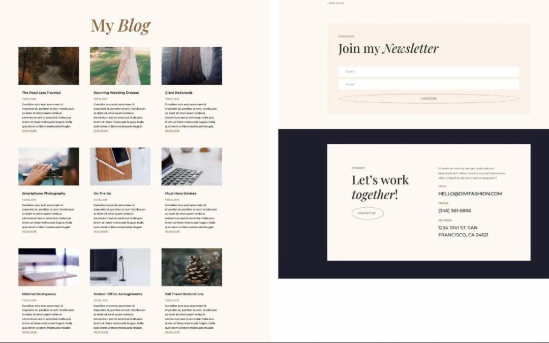 ET – Fashion Designer Blog Page