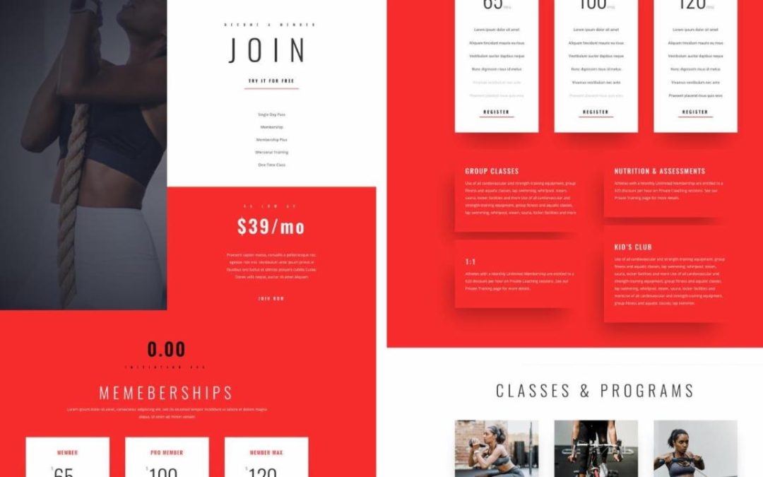 ET – Fitness Gym Pricing Page