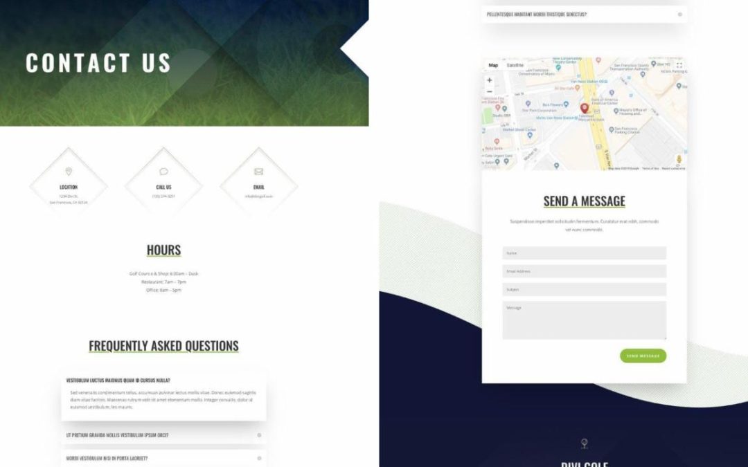 ET – Golf Course Contact Page