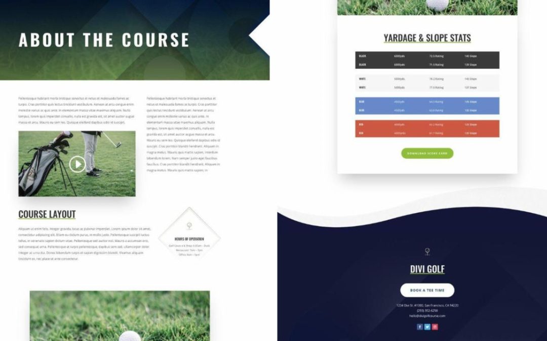 ET – Golf Course Courses Page