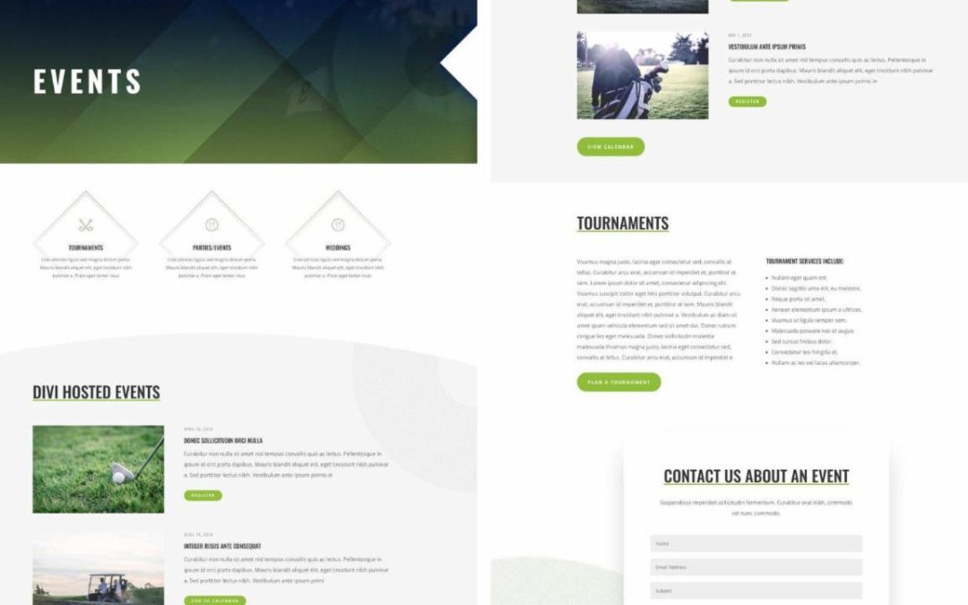 ET – Golf Course Events Page