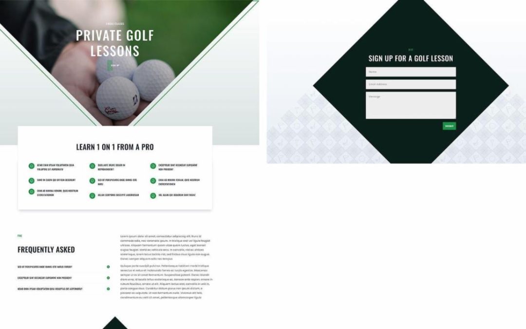 ET – Golf Lessons Class Page