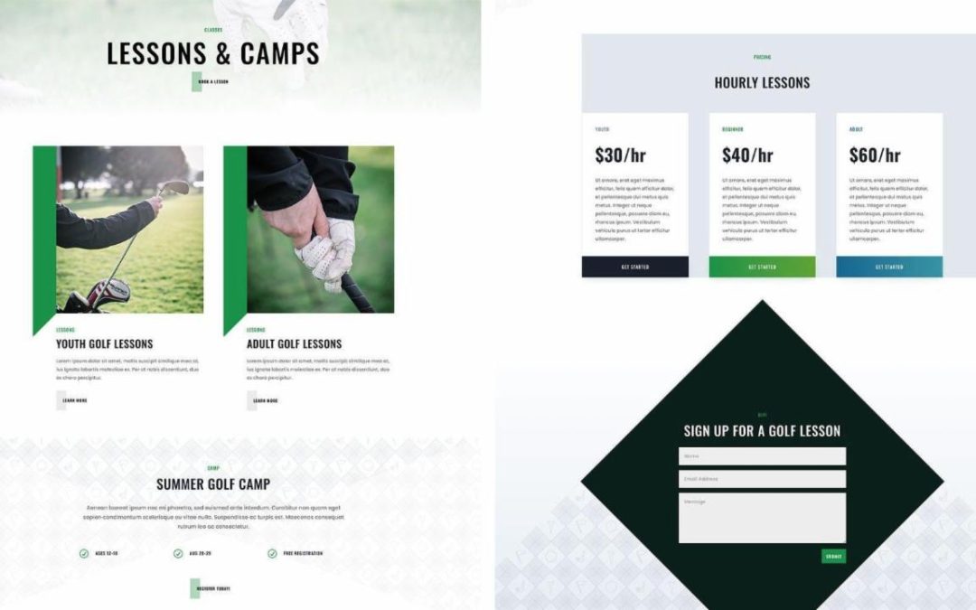 ET – Golf Lessons Classes Page