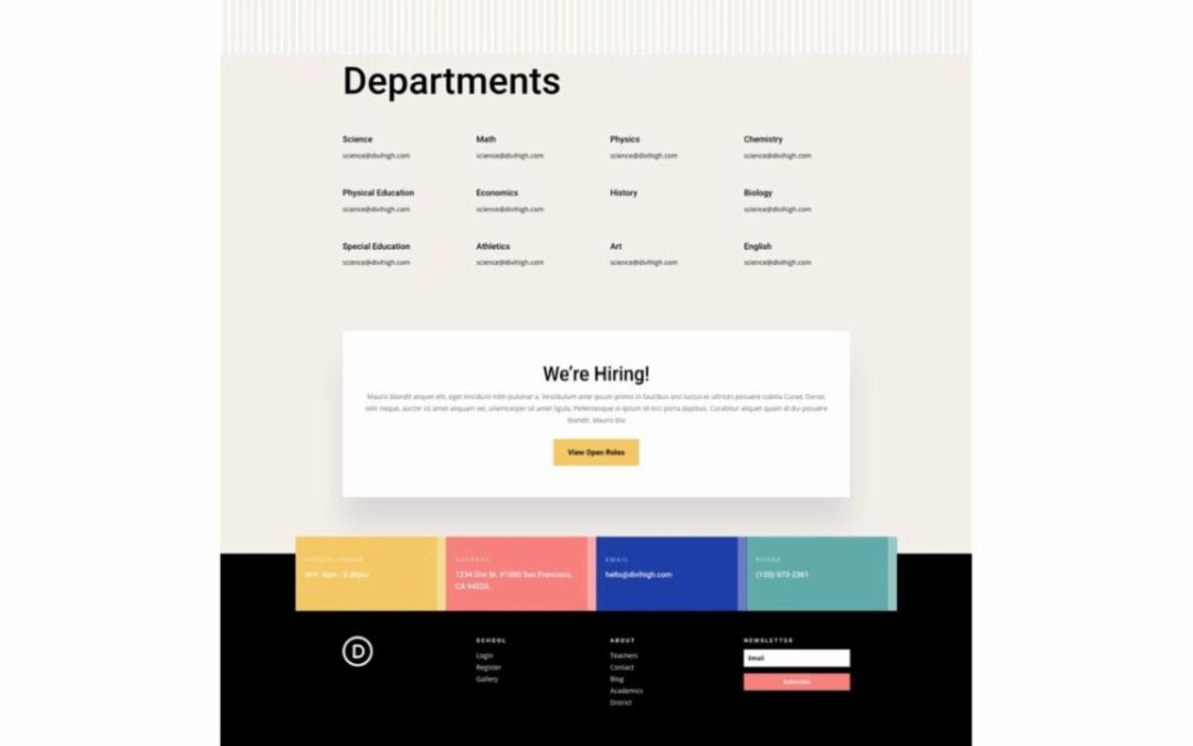 ET – High School Departments Page
