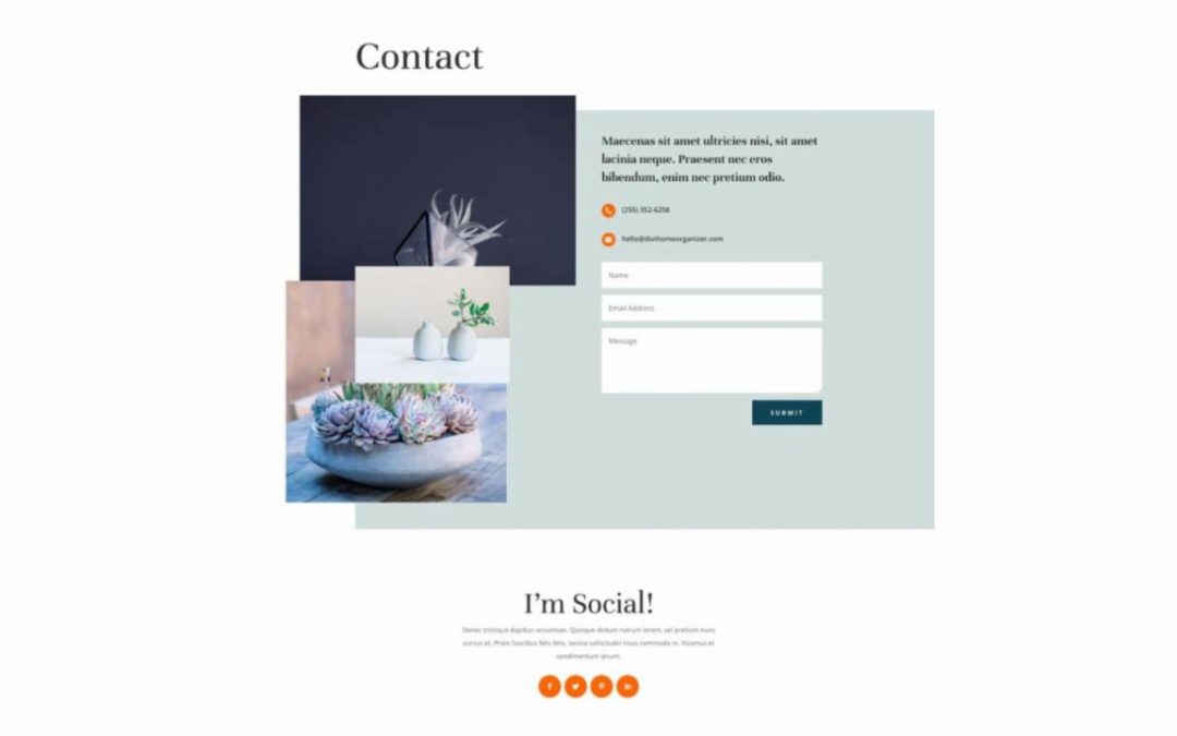 ET – Home Organizer Contact Page