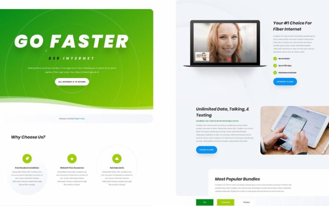 ET – Internet Service Provider Landing Page