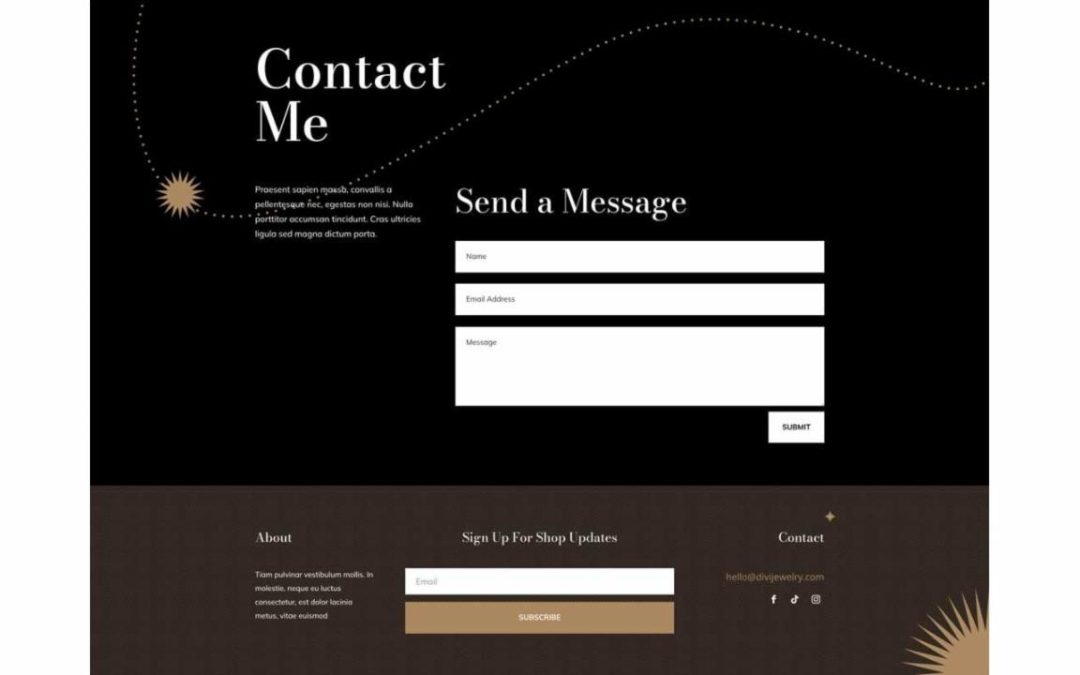ET – Jewelry Designer Contact Page