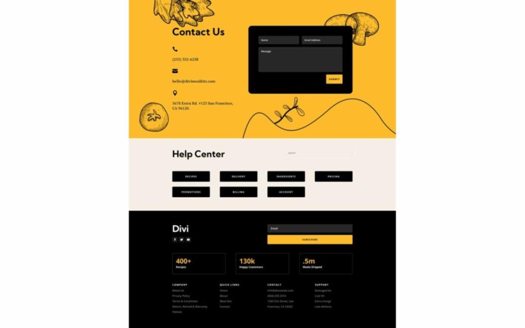 ET – Meal Kit Contact Page