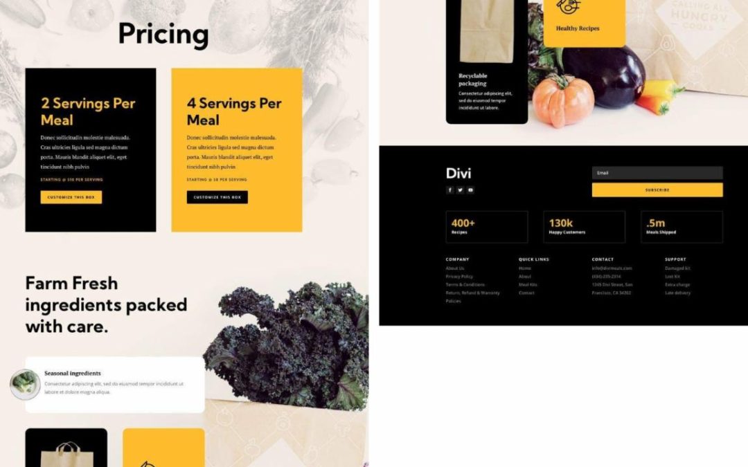 ET – Meal Kit Pricing Page