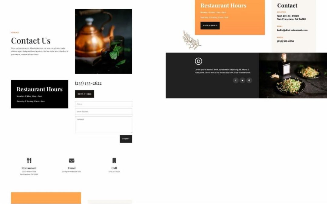 ET – Middle Eastern Restaurant Contact Page