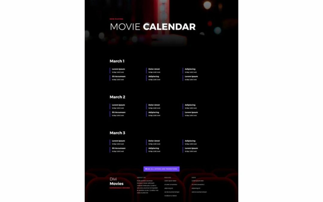 ET – Movie Theater Calendar Page
